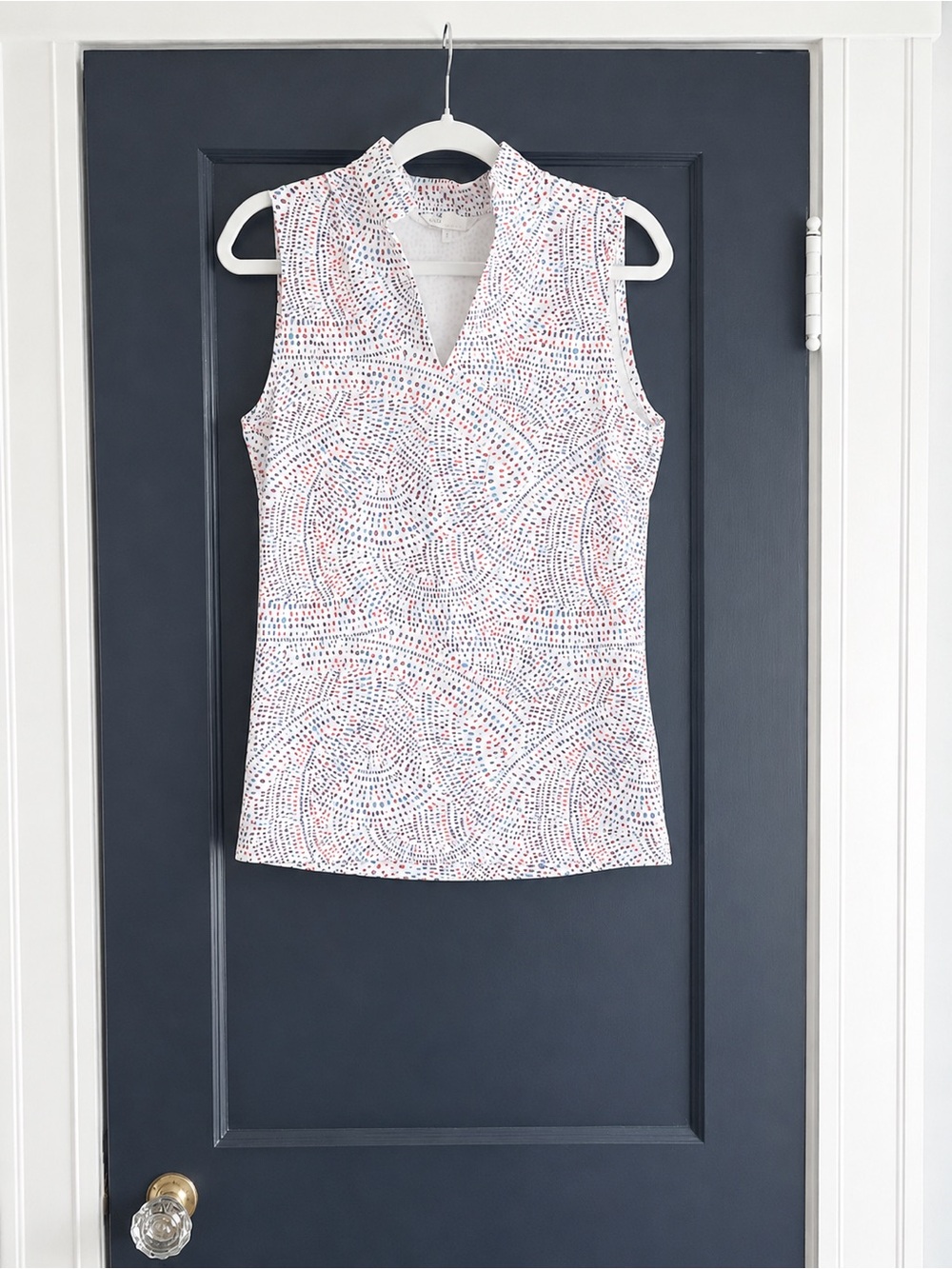 Mahi Gold Sleeveless Printed Top – Size Small